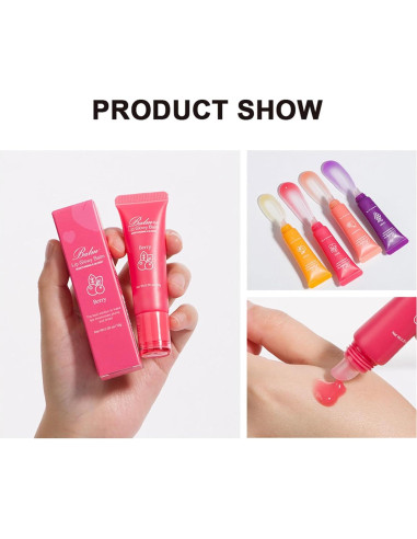 Set de 4 Balsamos Labiales de Fruta WHHWM - Hidratante y Brillante