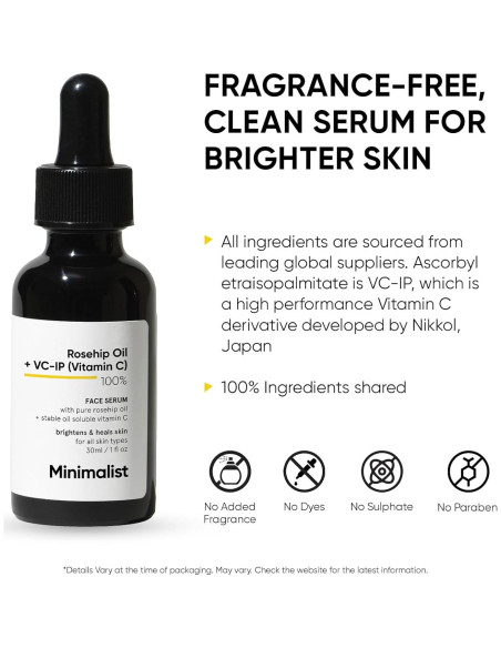 Aceite de Rosa Mosqueta Minimalista 30 ml con Vitamina C