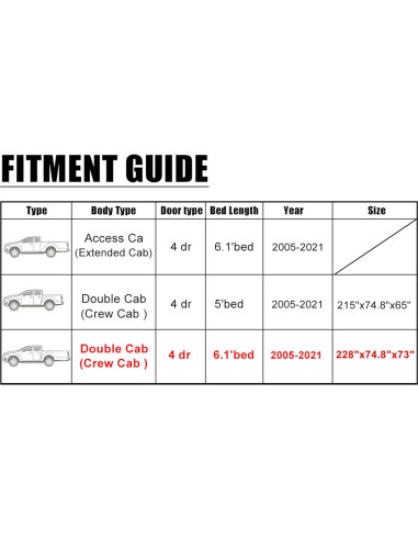 Cubierta de Coche X AUTOHAUX para Toyota Tacoma 6.1m Gris