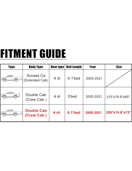 Cubierta de Coche X AUTOHAUX para Toyota Tacoma 6.1m Gris