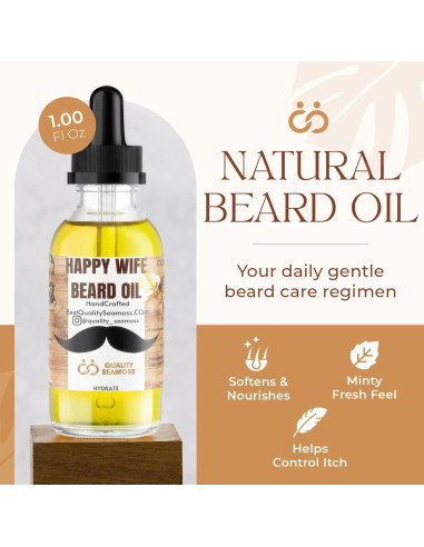 Aceite para Barba Happy Wife 29.57 ml - Suavizante Natural