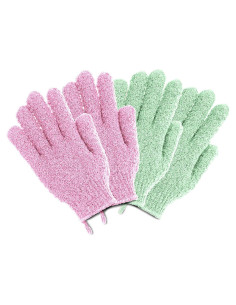 Guantes Exfoliantes The Beauty Project 4 Pares Nylon Doble Textura