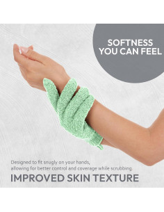 Guantes Exfoliantes The Beauty Project 4 Pares Nylon Doble Textura 2