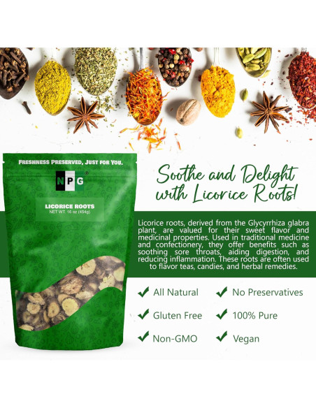 Rodajas de Raíz de Regaliz NPG 453.6 g - Té Herbal Chino