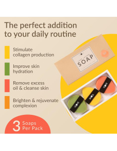 Jabón Natural Exfoliante Yoove 3 Piezas Frutas Frescas 2