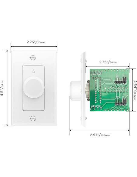 Control de Volumen de Pared Recoil VC-R100 100W Hi-Fi