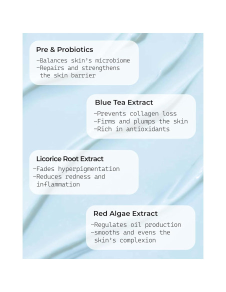 Crema Hidratante Facial Murmure Microflora 47.6 g - Té Azul