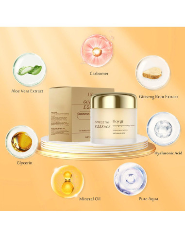 Crema Rejuvenecedora de Ginseng WHHWM 60 g - Hidratante Antienvejecimiento