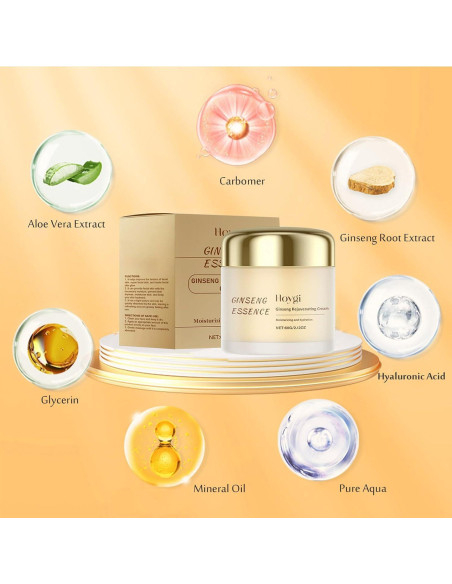 Crema Rejuvenecedora de Ginseng WHHWM 60 g - Hidratante Antienvejecimiento