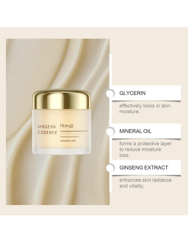 Crema Rejuvenecedora de Ginseng WHHWM 60 g - Hidratante Antienvejecimiento