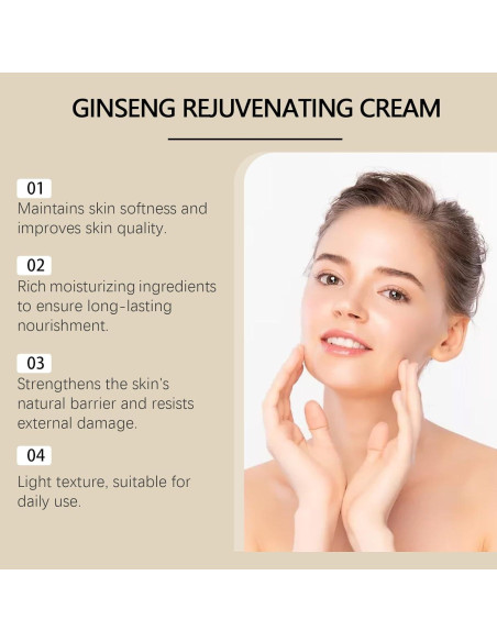Crema Rejuvenecedora de Ginseng WHHWM 60 g - Hidratante Antienvejecimiento