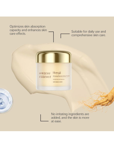 Crema Rejuvenecedora de Ginseng WHHWM 60 g - Hidratante Antienvejecimiento