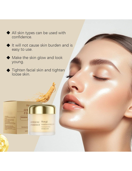 Crema Rejuvenecedora de Ginseng WHHWM 60 g - Hidratante Antienvejecimiento