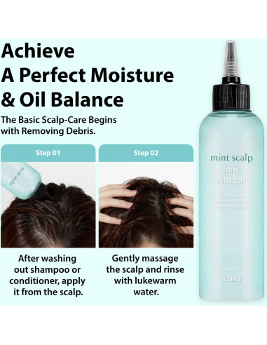 A'PIEU Vinagre de Menta para Cabello 199.5 ml - Control de Aceite