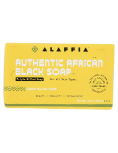 Jabón Negro Africano Alaffia 142g Hoja de Oliva y Cañamo