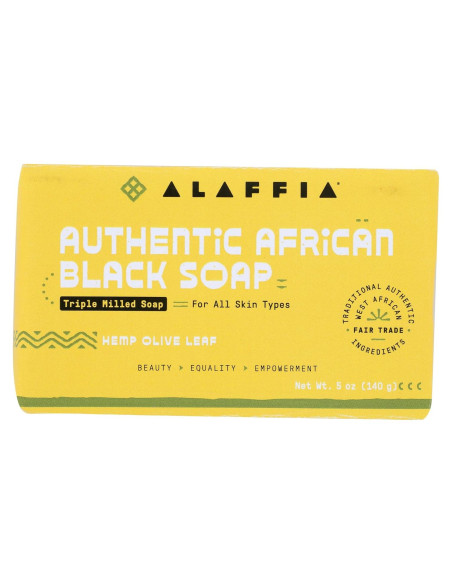 Jabón Negro Africano Alaffia 142g Hoja de Oliva y Cañamo