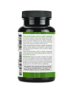 Cápsulas de Vinagre de Sidra de Manzana Trio Nutrition 40.8g 2