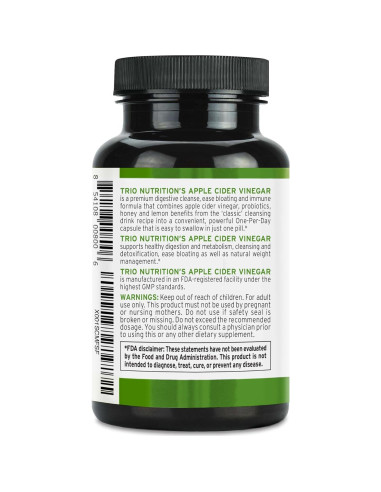 Cápsulas de Vinagre de Sidra de Manzana Trio Nutrition 40.8g