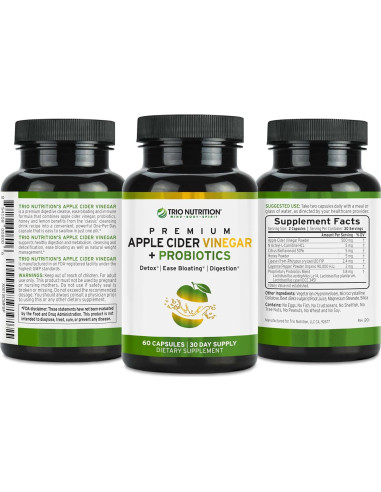 Cápsulas de Vinagre de Sidra de Manzana Trio Nutrition 40.8g