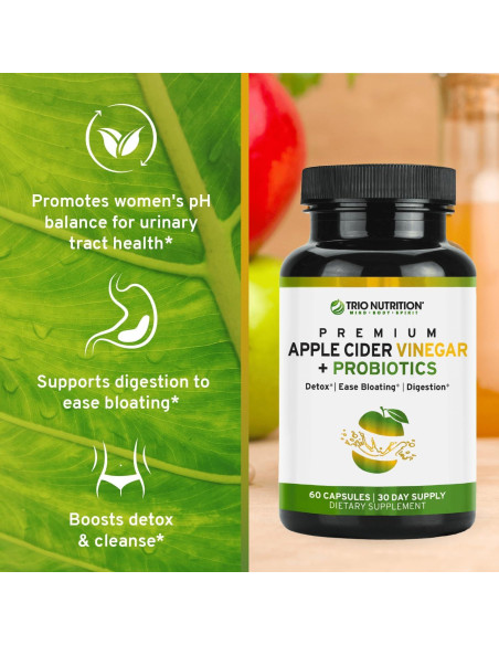 Cápsulas de Vinagre de Sidra de Manzana Trio Nutrition 40.8g