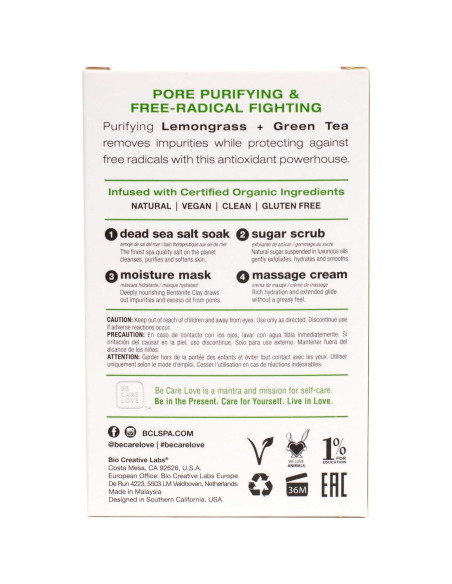 Be Care Love Spa Kit 4-en-1: Lemongrass y Té Verde Be Care Love Spa Kit 4-en-1: Lemongrass y Té Verde