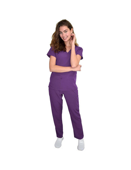 Conjunto de Scrubs Green Town Mujeres Berenjena 3XL 2 Piezas