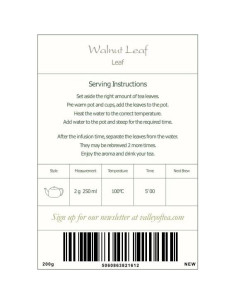 Té de Hojas de Nuez Orgánico Valley of Tea 200g 2