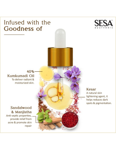 Suero Facial Kumkumadi SESA 30ml - Hidratante y Antienvejecimiento
