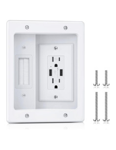 Kit de Gestión de Cables ZEXMTE para TV en Pared Blanco