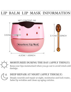 Bálsamo Labial Hidratante Miel y Fresa 2 PCS LSxia 2