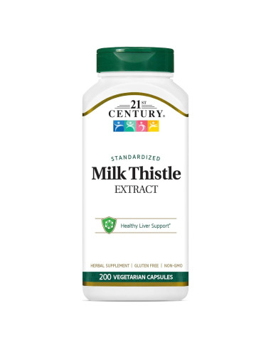 Extracto de Cardo Mariano 21st Century 200 Cápsulas Veganas