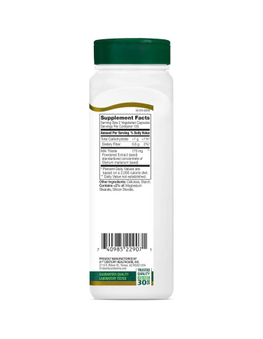 Extracto de Cardo Mariano 21st Century 200 Cápsulas Veganas