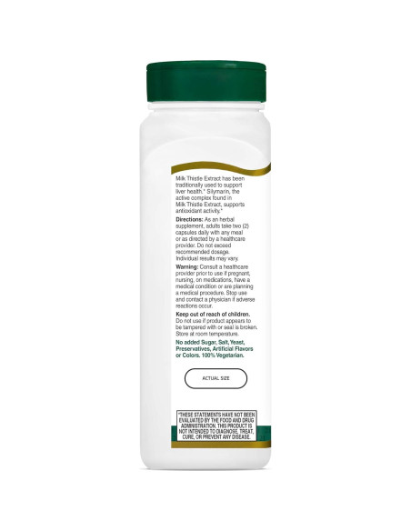 Extracto de Cardo Mariano 21st Century 200 Cápsulas Veganas