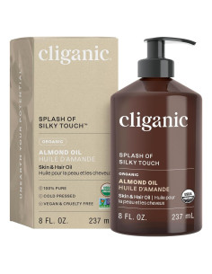 Aceite de Almendra Dulce Orgánico Cliganic 236ml Puro para Piel y Cabello