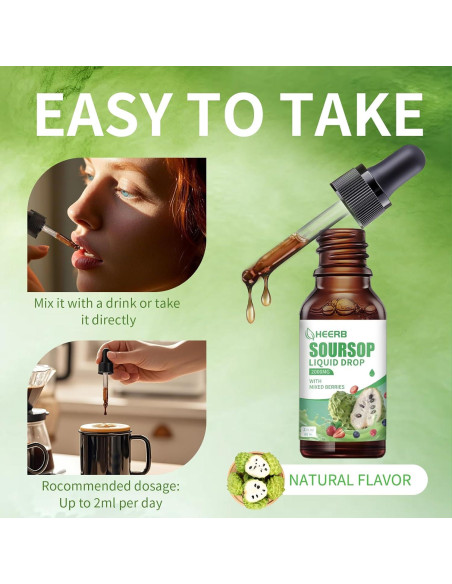 Gotas Líquidas de Soursop HEERB 60 ml - Multivitamínicas Orgánicas