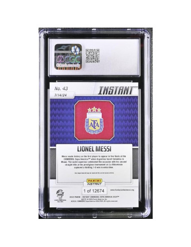Tarjeta Coleccionable Lionel Messi Copa América 2024 CGC 10