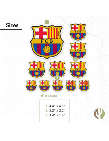 Calcomanía FC Barcelona Desierto Cactus 21.6x27.9cm Vinilo