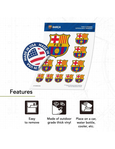 Calcomanía FC Barcelona Desierto Cactus 21.6x27.9cm Vinilo