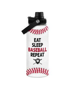 Botella de Agua Aislada SANDJEST 0.95L Béisbol - Acero Inoxidable