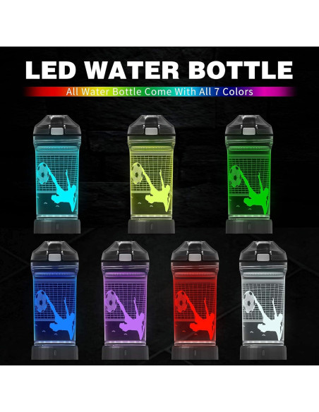 Botella de Agua Iluminada 3D YuanDian Fútbol 414ml BPA Libre Botella de Agua Iluminada 3D YuanDian Fútbol 414ml BPA Libre