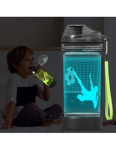 Botella de Agua Iluminada 3D YuanDian Fútbol 414ml BPA Libre