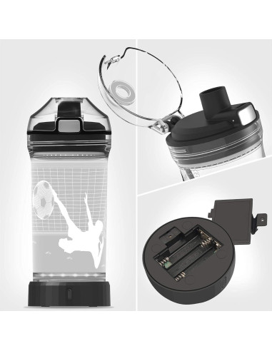 Botella de Agua Iluminada 3D YuanDian Fútbol 414ml BPA Libre