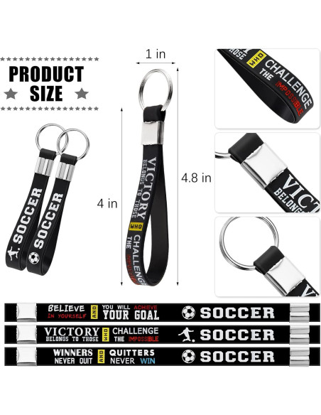Llavero de Fútbol MTLEE 12 Pcs con Citas Motivacionales