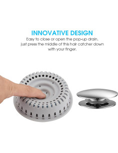 Captador de Cabello Aojuxix HC-01 Silicona y Metal Inoxidable 2