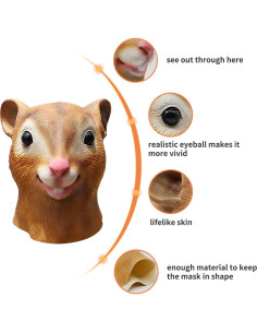 Máscara de Ardilla PartyHop de Láttex para Halloween 2