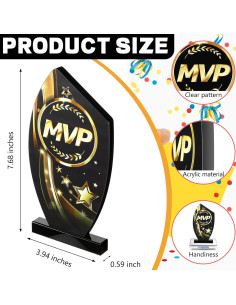 Trofeo MVP Acrílico Loetere 19.5 cm - Paquete de 6 2