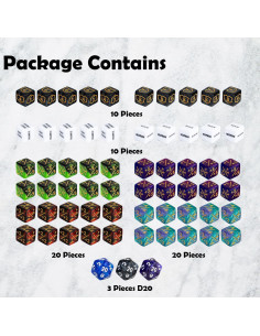 Set de 63 Contadores de Dados MTG con Bolsa de Terciopelo 2