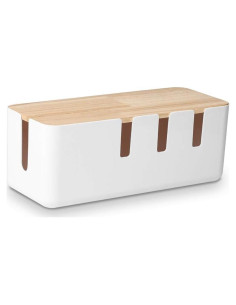 Caja de Gestión de Cables Baskiss 30x12x11 cm Tapa de Madera