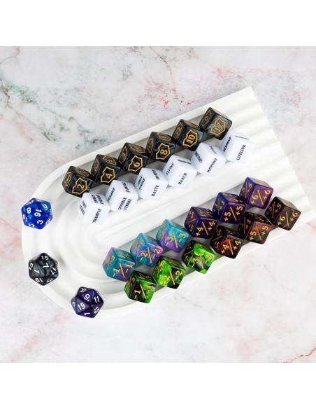 Set de 63 Contadores de Dados MTG con Bolsa de Terciopelo