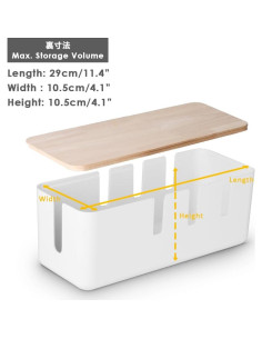 Caja de Gestión de Cables Baskiss 30x12x11 cm Tapa de Madera 2